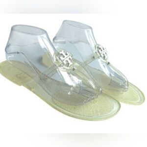 Tory Burch Clear and Cream Sandals
